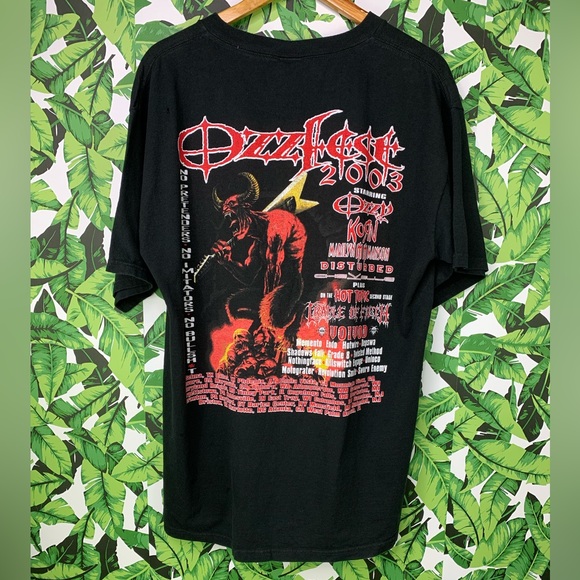 Vintage Ozzfest 2003 Tour T Shirt KORN Marilyn Manson Disturbed Chevelle Ozzy - Picture 3 of 6